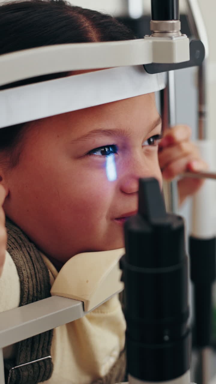 Child undergoing an eye exam