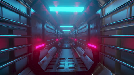 animation of tunnel with pink lights moving in a seamless loop