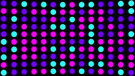 colorful neon glowing particle dots 4k animation particle trails in seamless loop. abstract chaotic multicolored neon dot fluorescent ultraviolet light, blue red pink violet spectrum backdrop