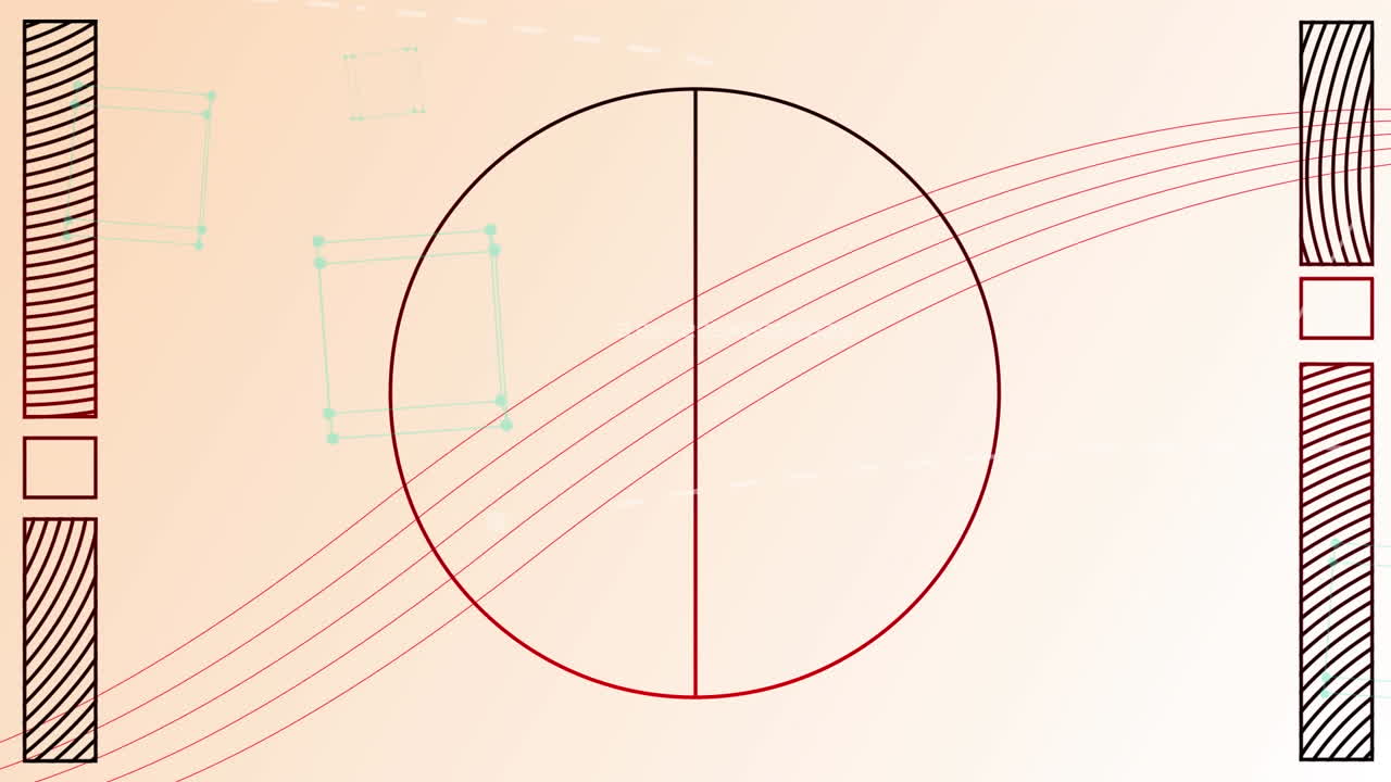 기하학적 배경에 떨어지는 점 위에 기하학적 모양의 애니메이션