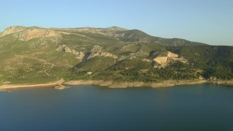water reservoirs and green mountains