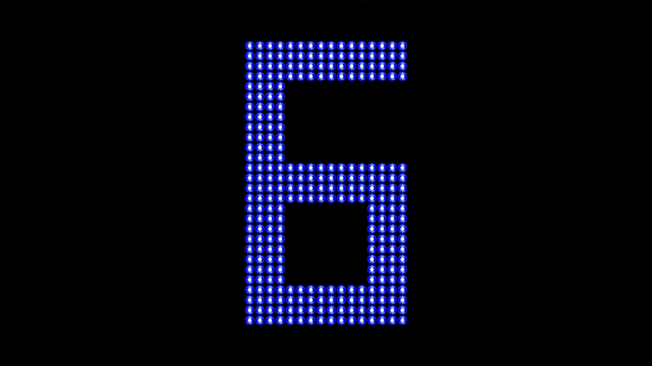 Blue LED array countdown animation