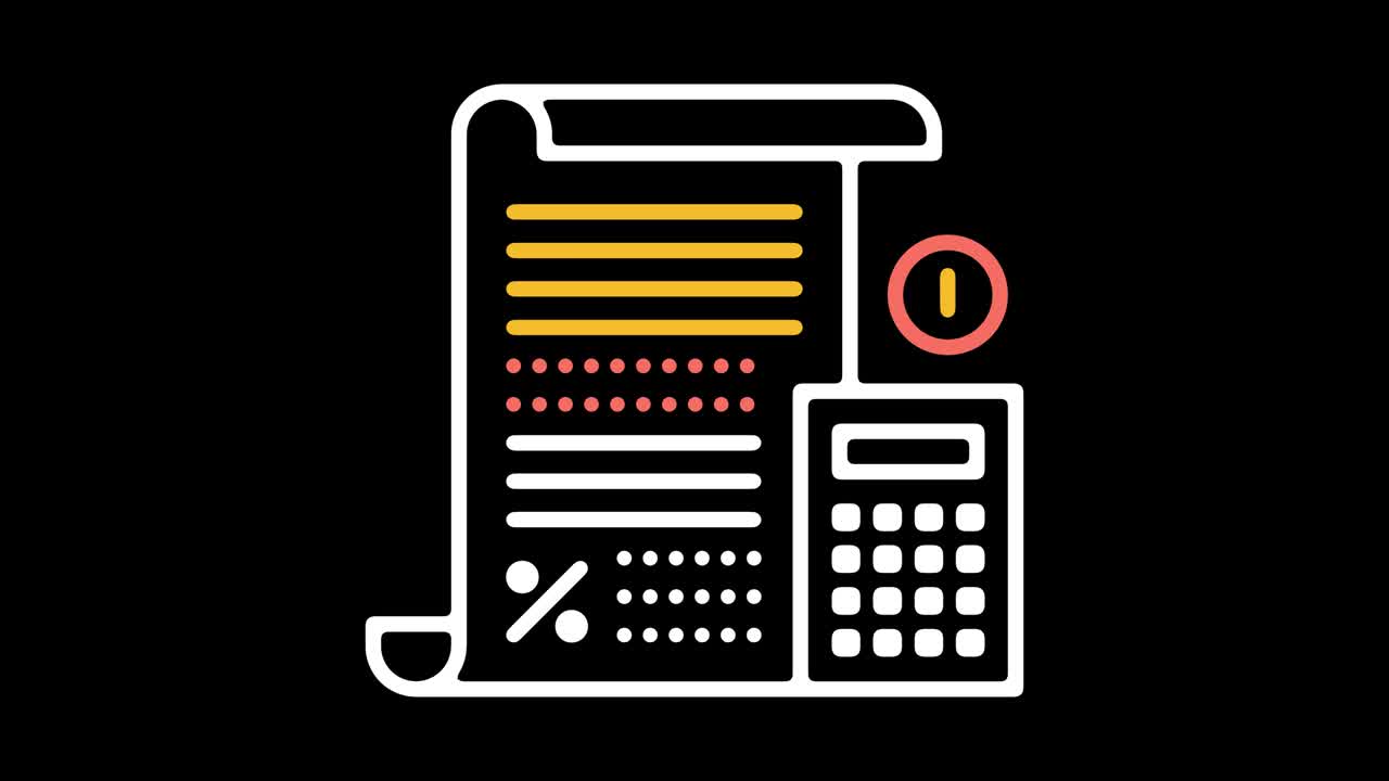 Calculate Unit Costs Line Icon Animation with Alpha