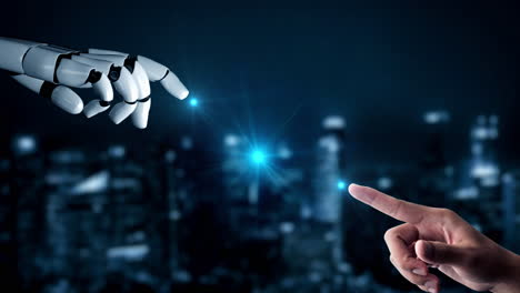 el robot futurista la inteligencia artificial iluminando el concepto de la tecnología ai