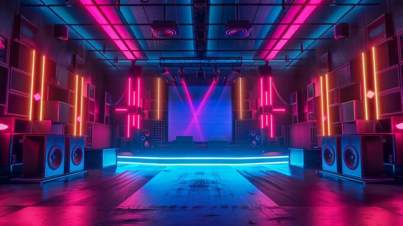 Neon Night Club Stage