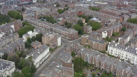 drone shot orbiting georgian quarter