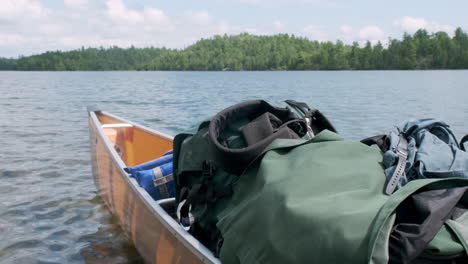 canoe loaded with gear for boundary waters trip