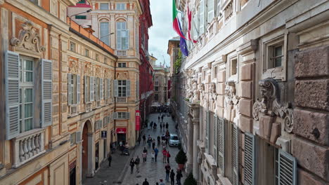 historic street in genoa, italy
