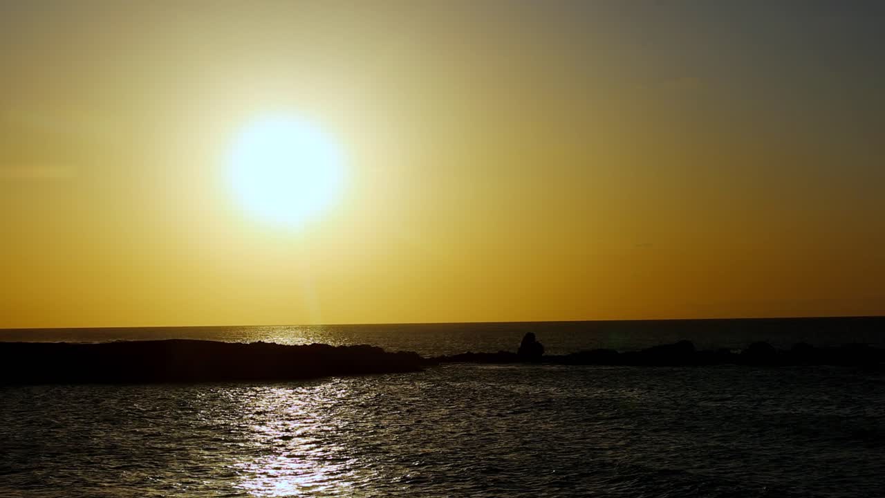Solnedgang ved Boavista Island, Kap Verde, Afrika