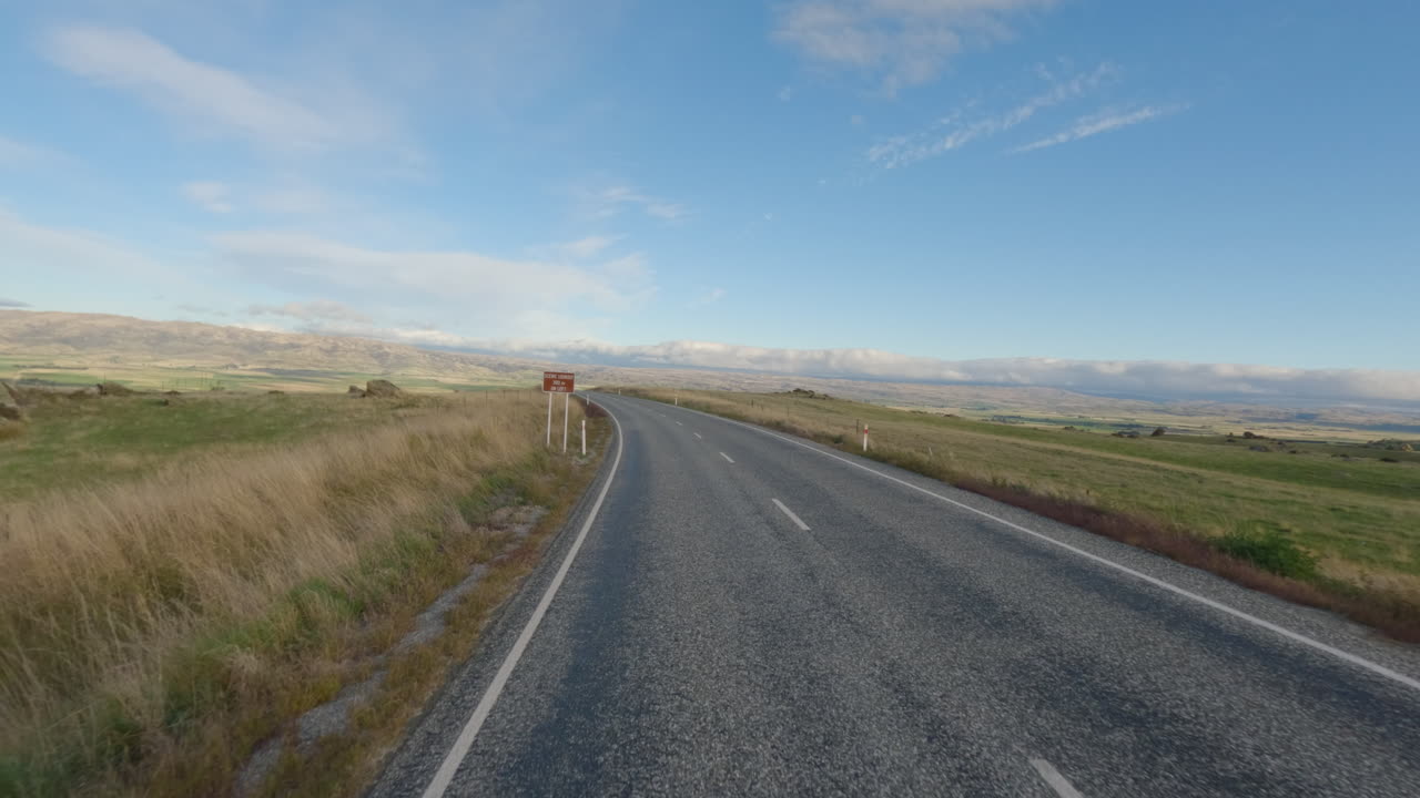 Naturskøn køretur på motorvej i South Otago, New Zealand