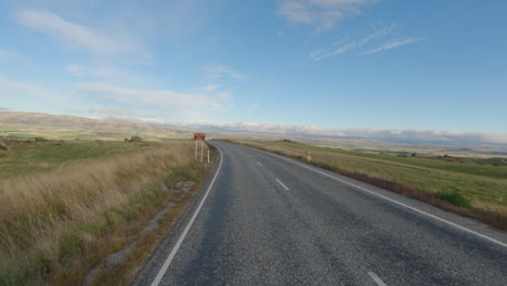 scenic drive on highway in south otago, new zealand