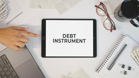 debt instrument displaying on a tablet screen