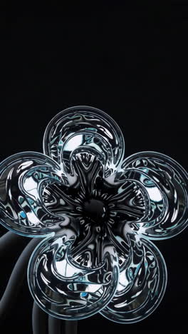 abstract futuristic metallic or glass flower object