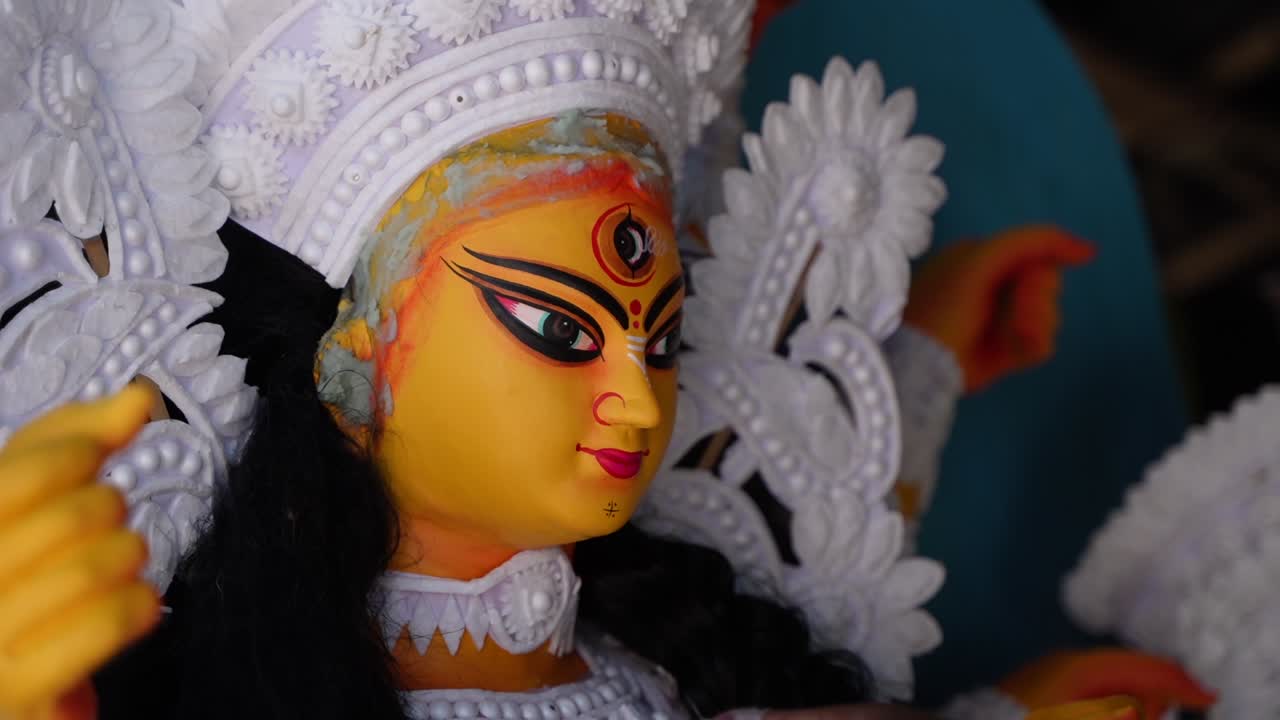 In Kumortuli, idol artists are making idols of Durga, the revered deity of Hinduism. The work of making these idols starts from June and these potters make many idols till November.