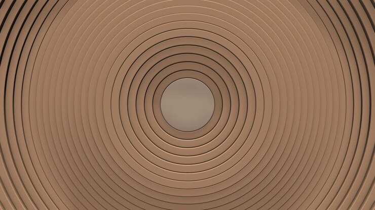 Abstract water circles looping with gray metal effect.