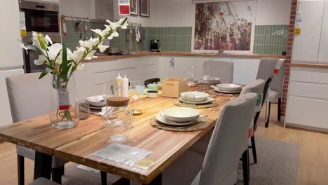 elegant table setting in a modern kitchen