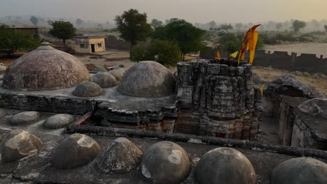 timeless gori temple aerial cinematic 4k footage of sindh’s desert jewel