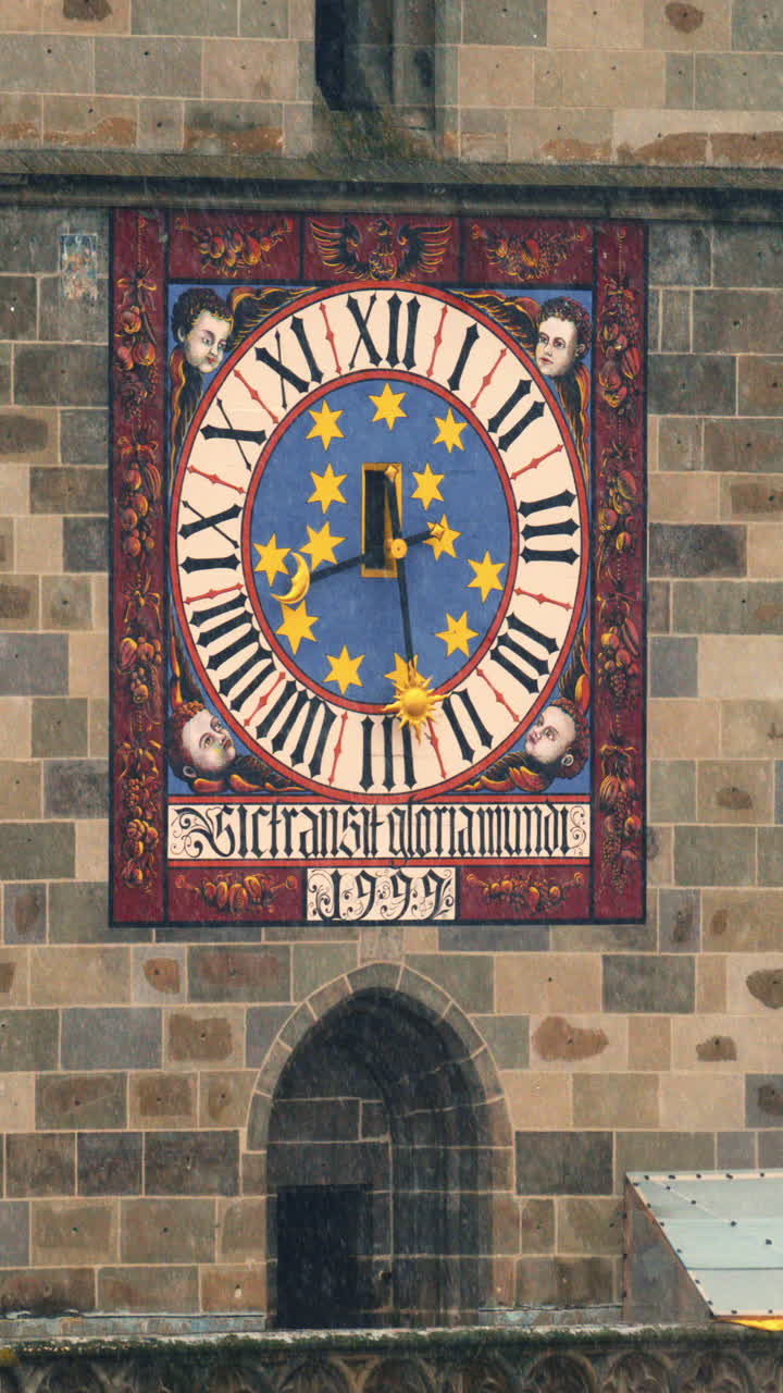Close up of the Black Church in Brasov in south-eastern Transylvania, Romania while snowing. Vertical