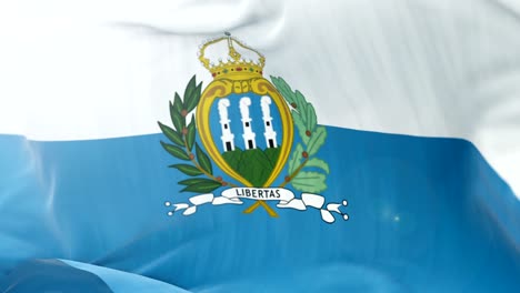 san marino flag slow waving background. 4k close up flag waving. seamless loop