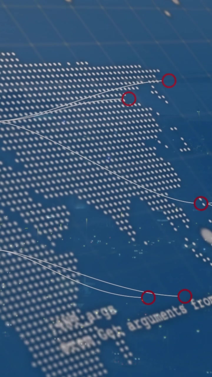 Animation of programming language, abstract pattern, map and globe against abstract background