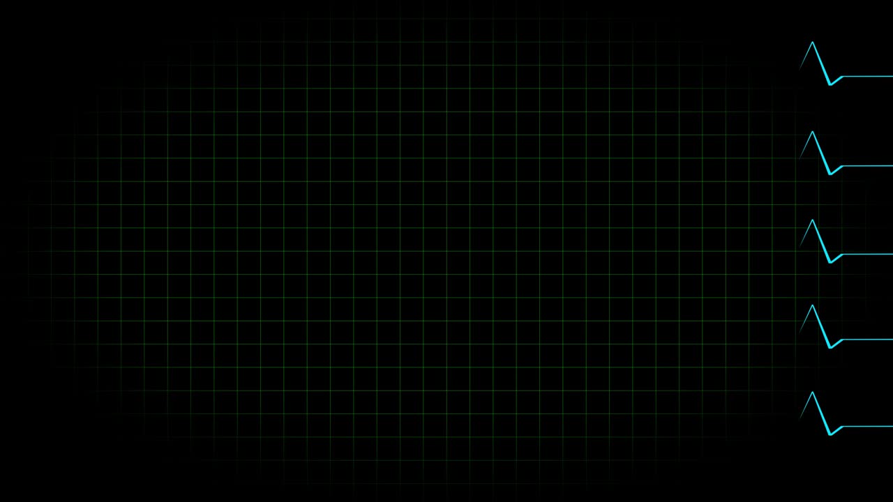 전기 심장 기록 오실로스코프 파동 형태 애니메이션 모션 그래픽