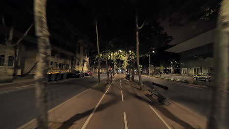 bike lanes by night in montpellier traveling france