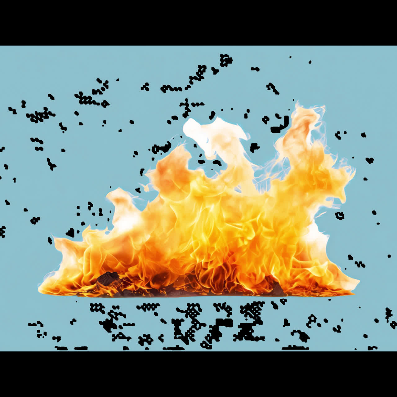 Vivid flames animated overlay, transparent 4K video, alpha channel, ProRes 4444