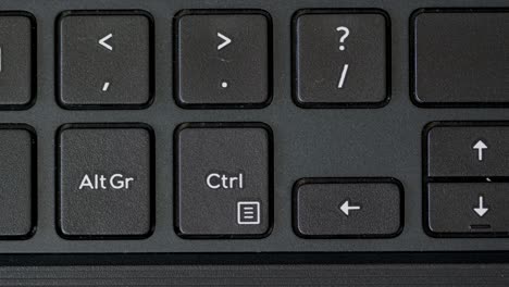 top view finger pressing ctrl keyboard button