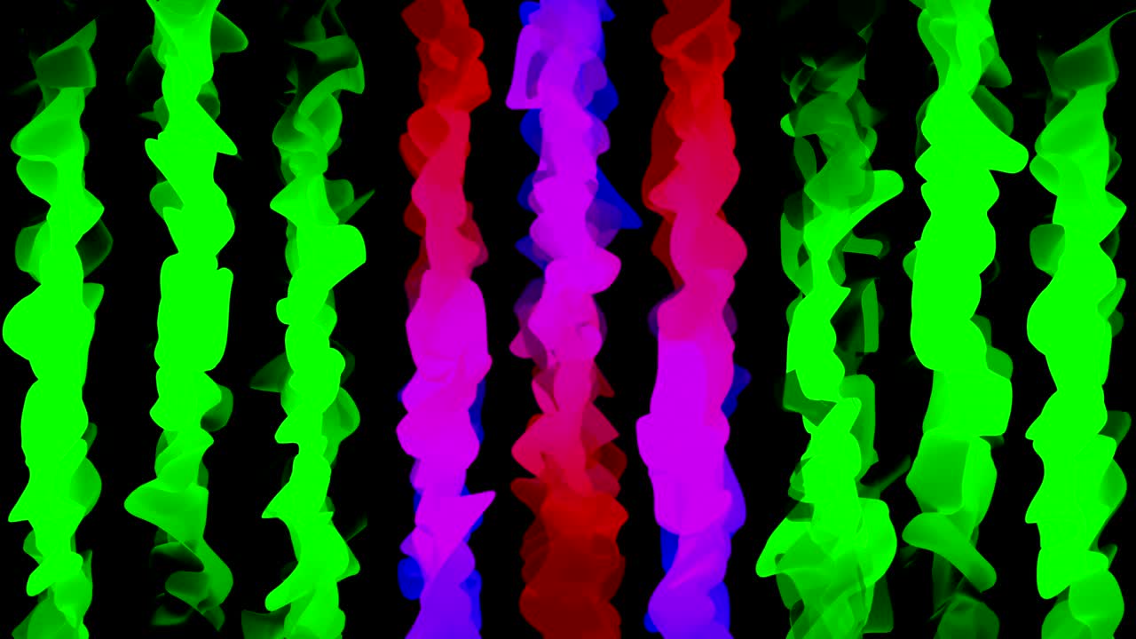 trapos coloridos revoloteando en el negro, animación 3d, bucle