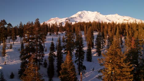 pristine national forest in california backcountry, snow-capped mt