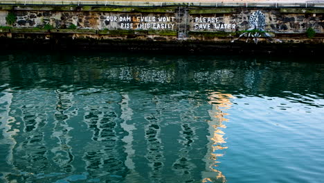 Catchy message at V and A Waterfront Cape Town to save water; awareness