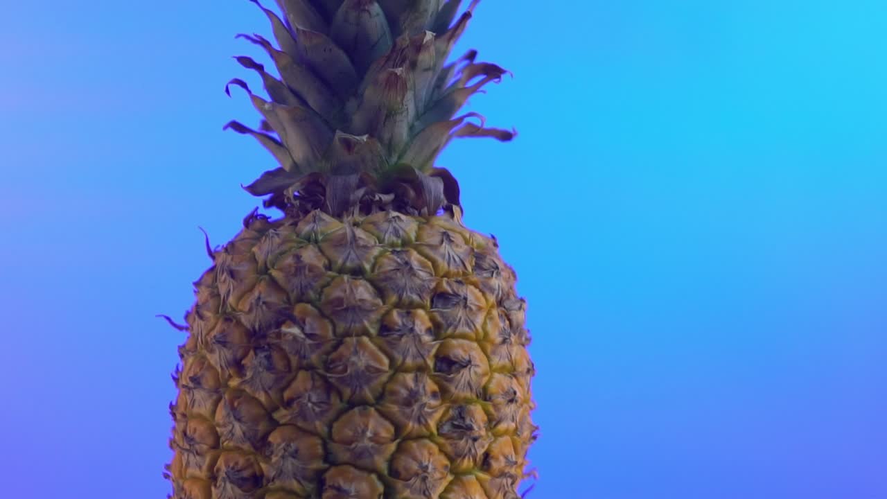 piña sobre un fondo azul