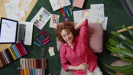 fashion designer working at home