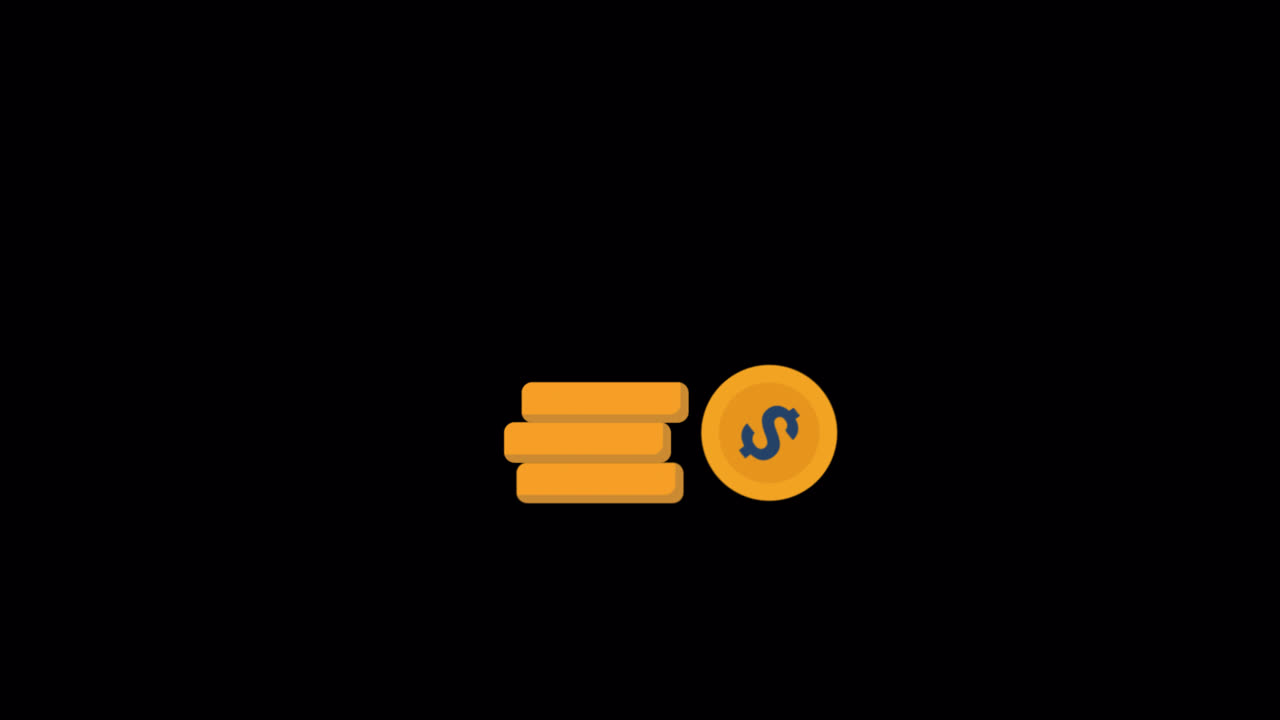 Animated Stack of Gold Coins with Dollar Sign
