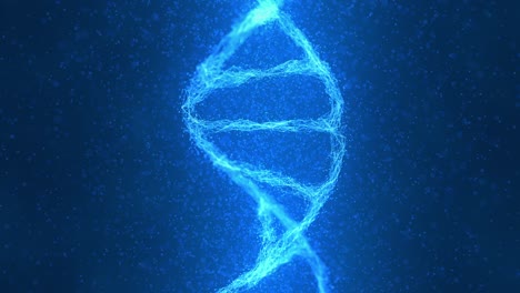 dna double helix particles in abstract futuristic digital background for science and technology in blue