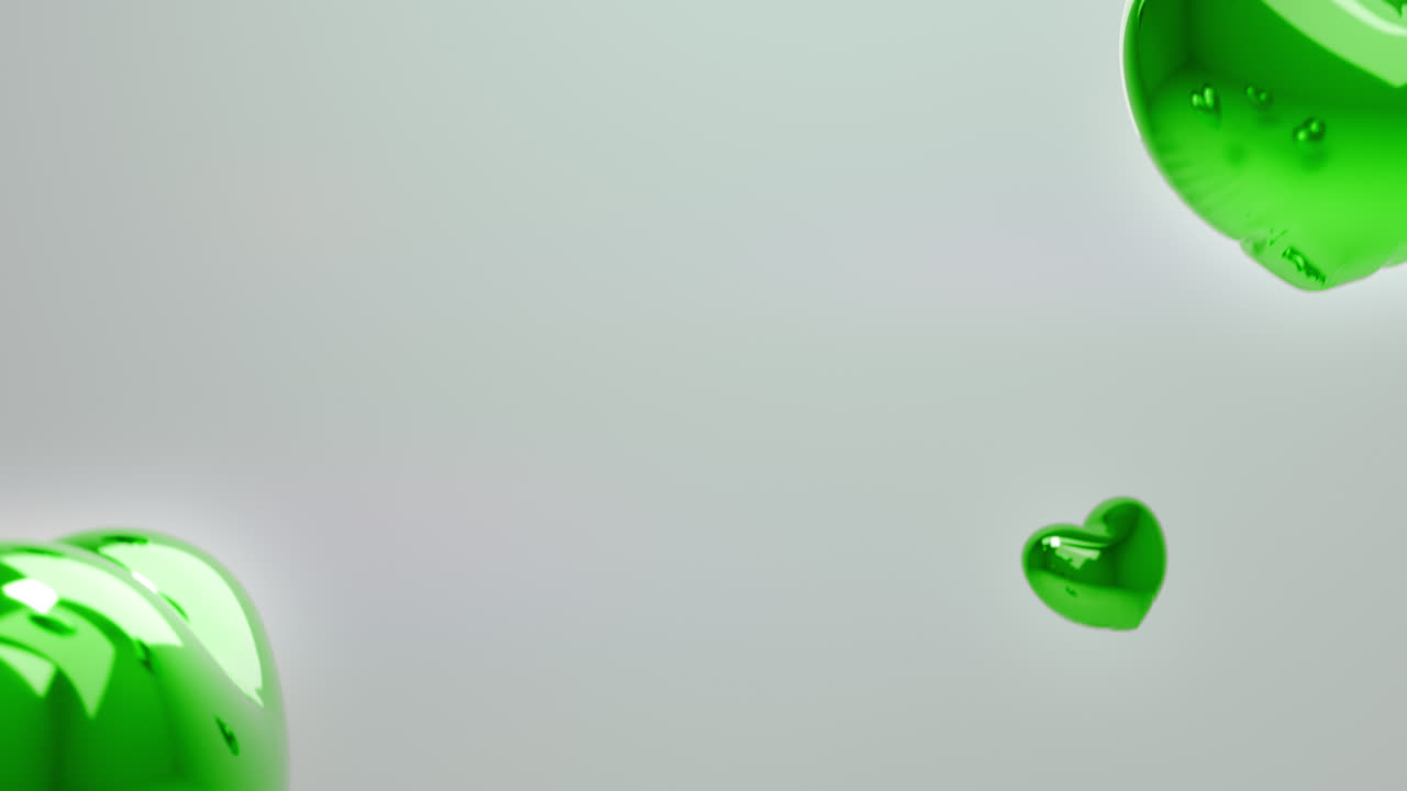 Green Balloon Hearts