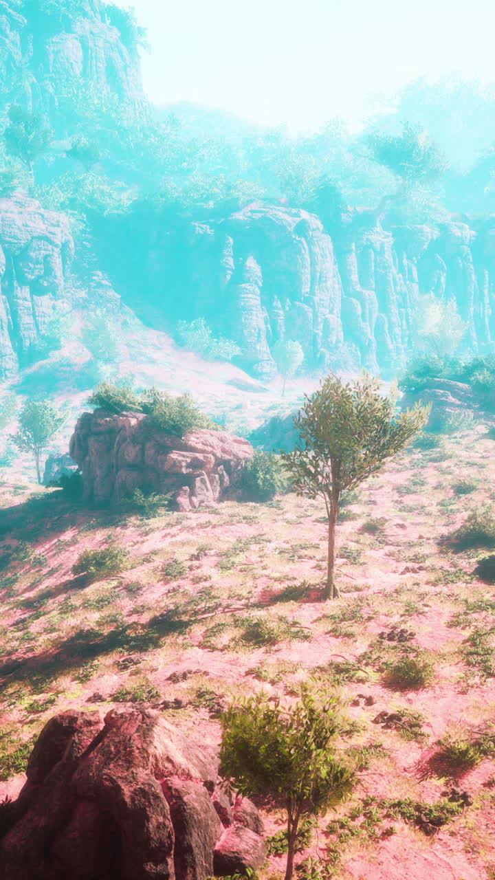 파스텔 산의 풍경