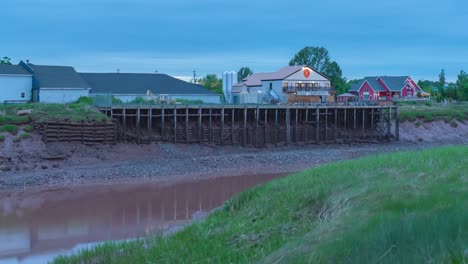 timelapse of sunrise watching the cornwallis river in port williams as the tide comes in and river runs backwards
