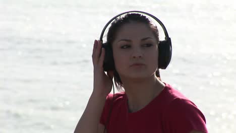 woman listening to music