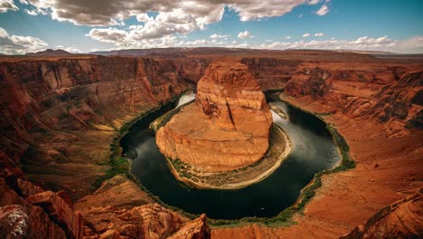 horseshoe bend in arizona is a famous horseshoe-shaped river bend of colorado river, close to lake powell and grand canyon