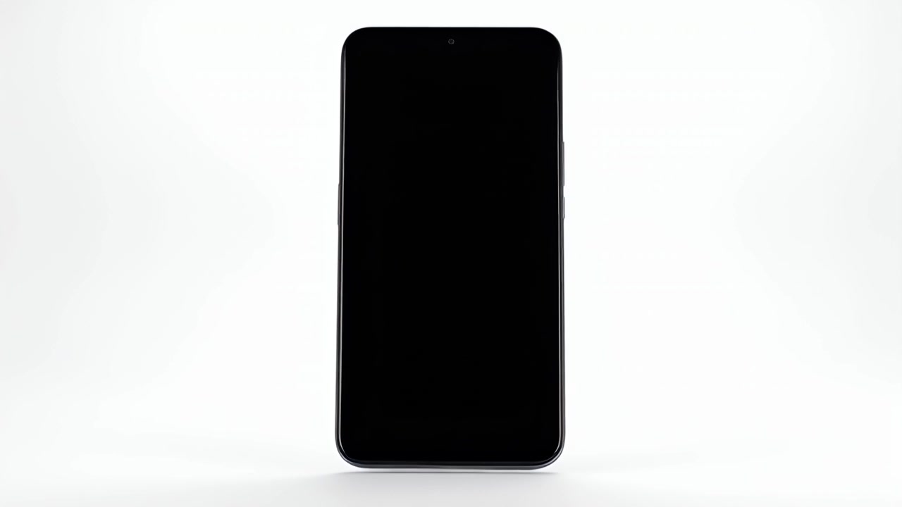 Moderne smartphone, der roterer mod en ren hvid baggrund.
