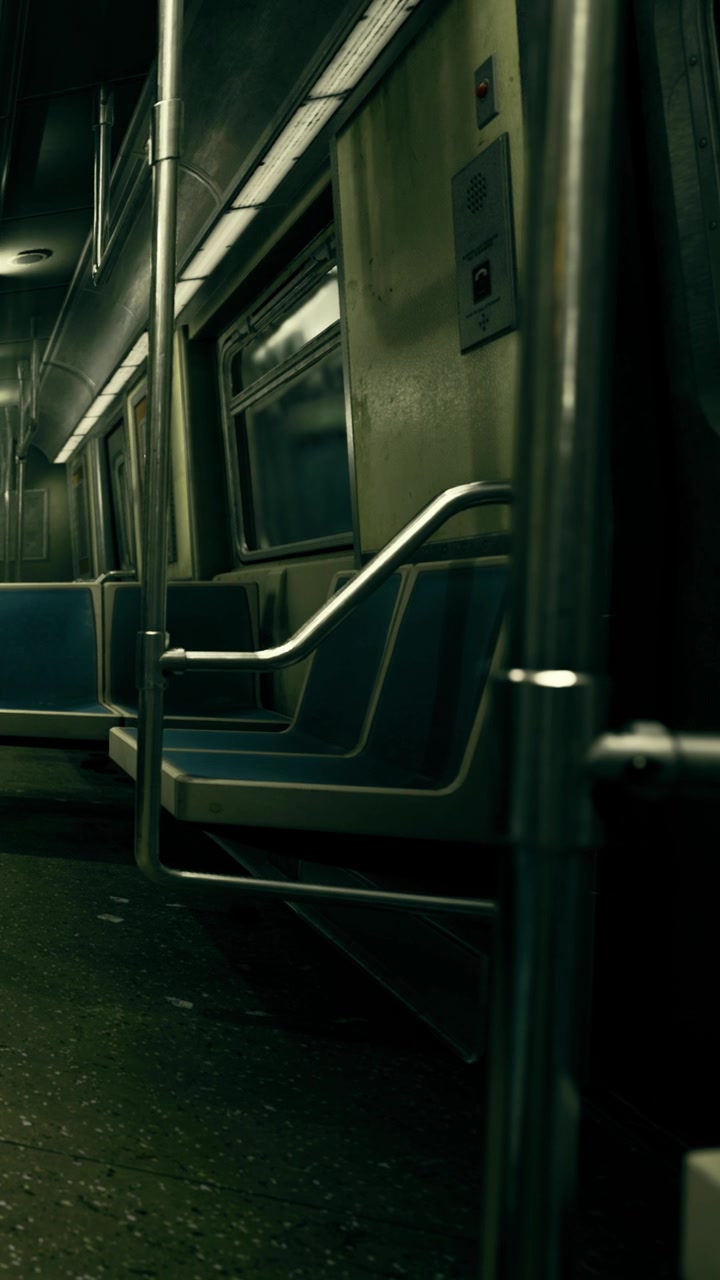 Carrozza della metropolitana vuota in attesa di passeggeri nella calma di un viaggio di tarda serata