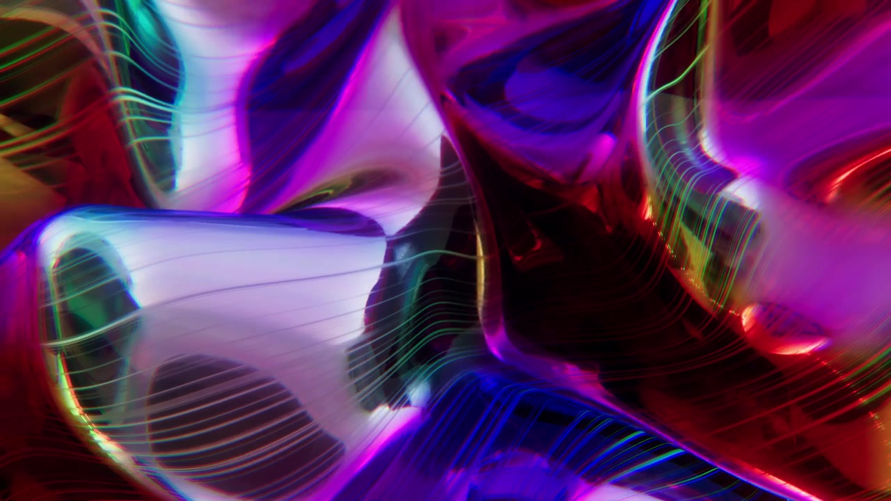 Vibrant Abstract Fluid Energy Waves with Neon Glowing Lines