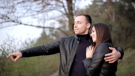 a loving couple's romantic outdoor moments