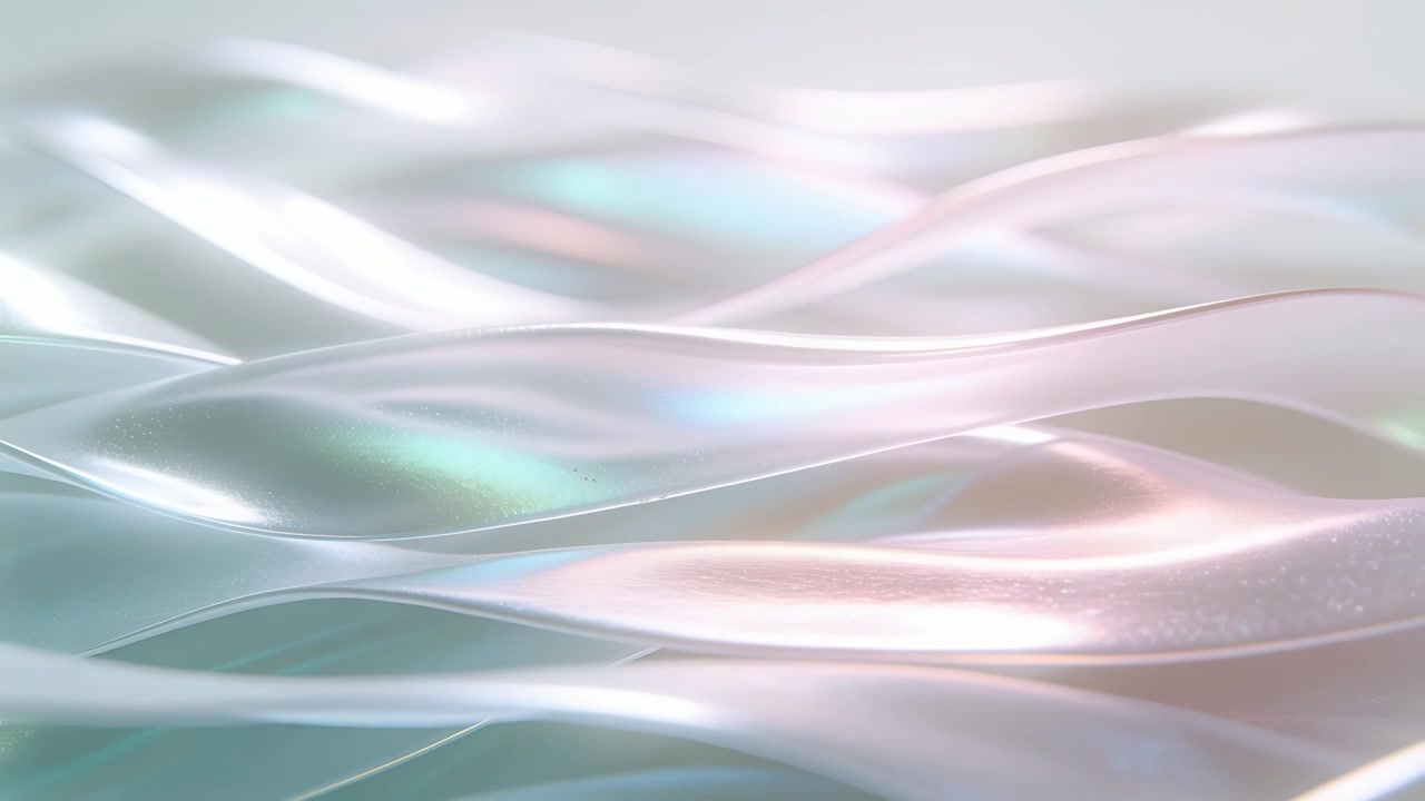 Nastri traslucidi cangianti che reagiscono al cambiamento di luce in studio, rivelando riflessi speculari.