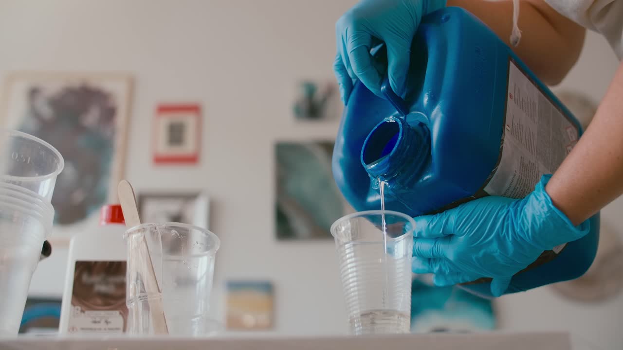 Mixing Resin for Art Project