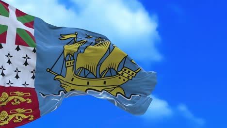 seamless loop of saint pierre and miquelon flag.