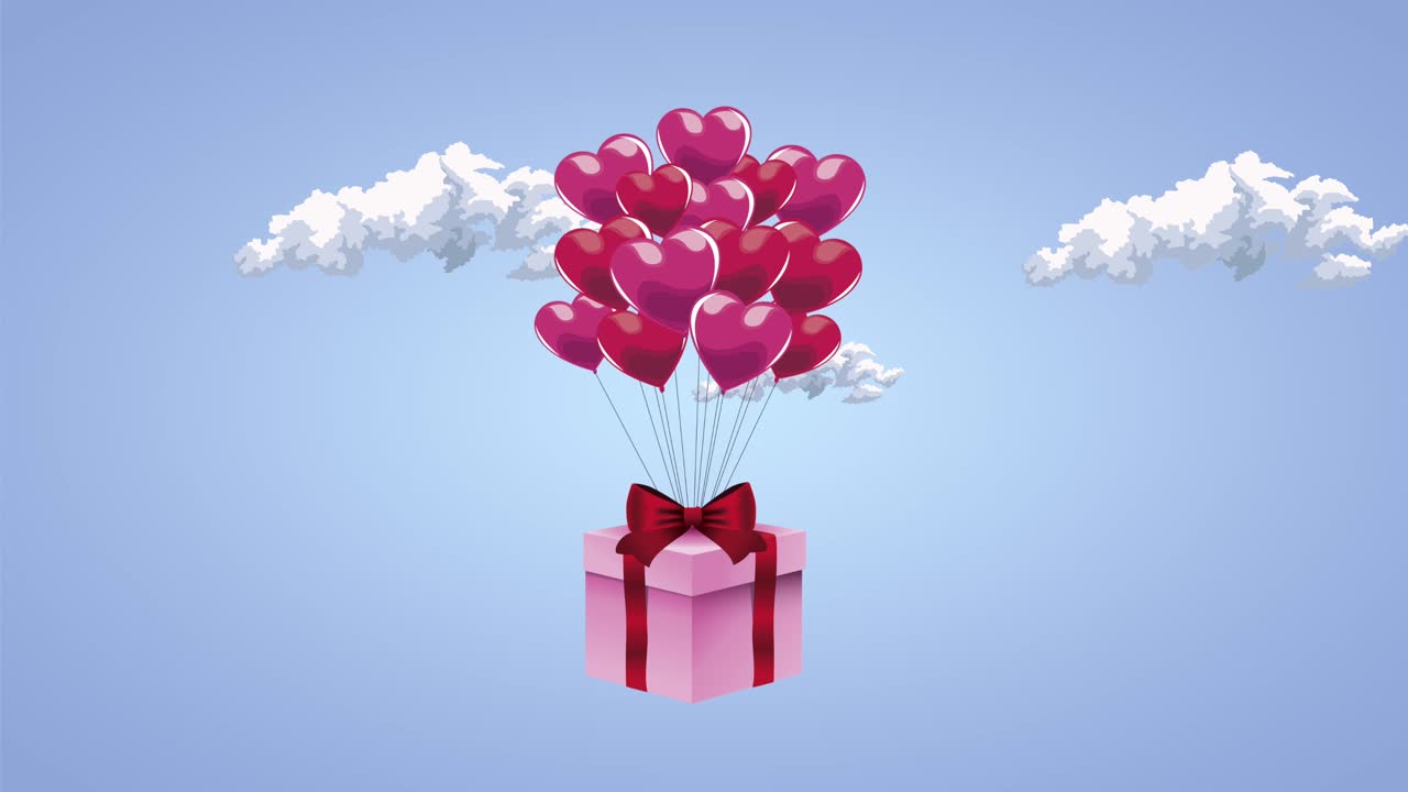 palloncini a cuore ad elio con regalo