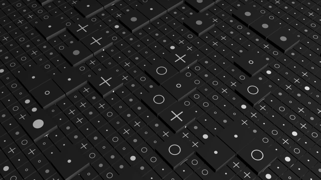 Abstract 3D Pattern with Circles and Crosses