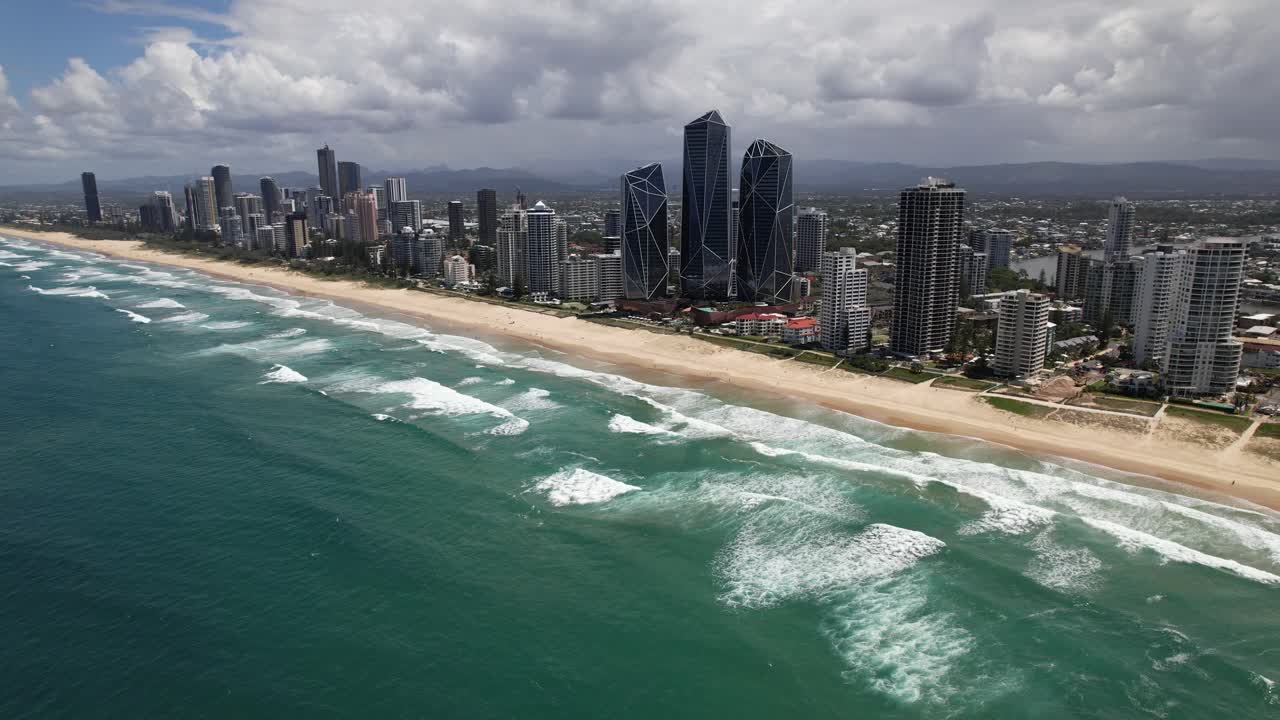 Three Prominent Towers Of Jewel - Apartment Building in Surfers Paradise, Australia. - aerial shot